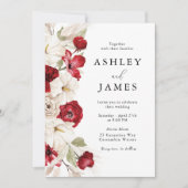 Goddelijke Bloei: Wit & Rood Prachtige Bloemenbrui Kaart (Voorkant)