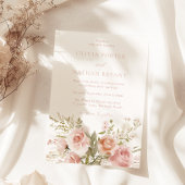 Goddelijke Blush Roos Boeket Botanische Trouwdag Kaart