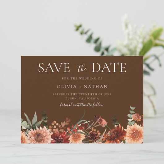 Goddelijke Boho bruiloft mooi save the date (Staand voorkant)