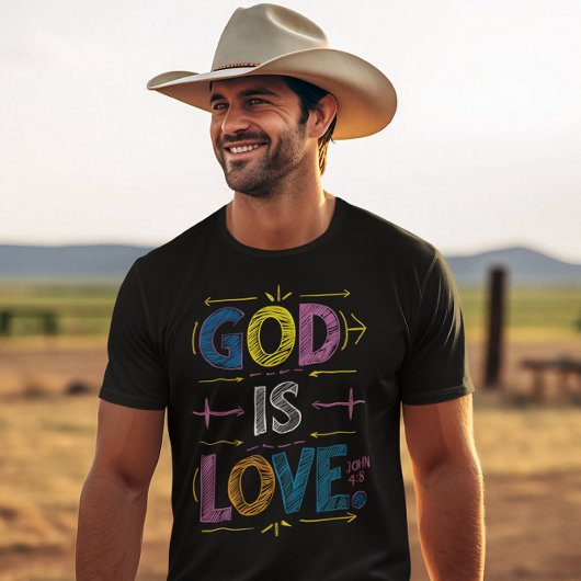 Goddelijke boodschap: God is liefdespijlen T-shirt