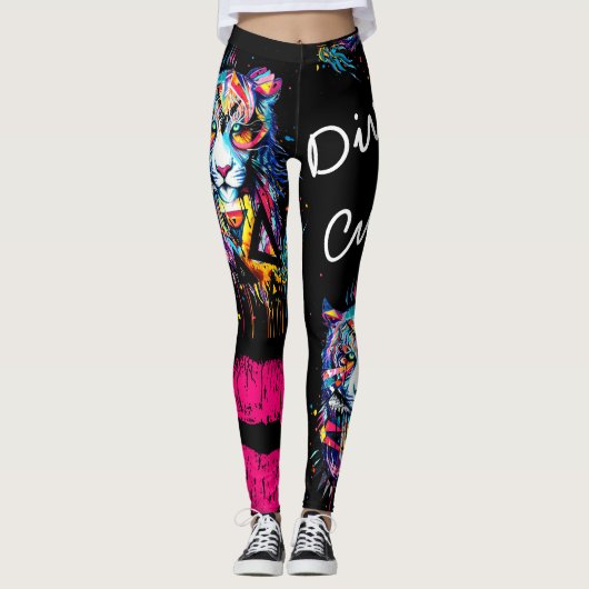Goddelijke Cultuur Grote Kat Graphic Legging (Voorkant)