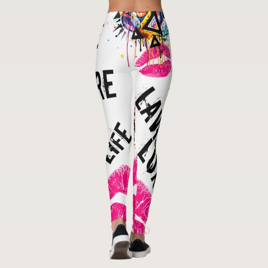 Goddelijke Cultuur Handtekening Grote Kat Graphic  Leggings (Achterkant)
