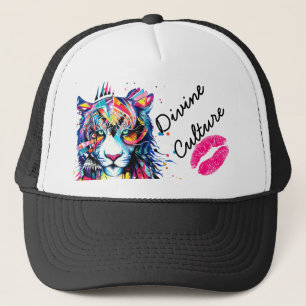 Goddelijke Cultuur Neon Big Cat Graphic Snapback P Trucker Pet