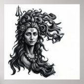 Goddelijke Dans: Shiva Charcoal Art Poster (Voorkant)