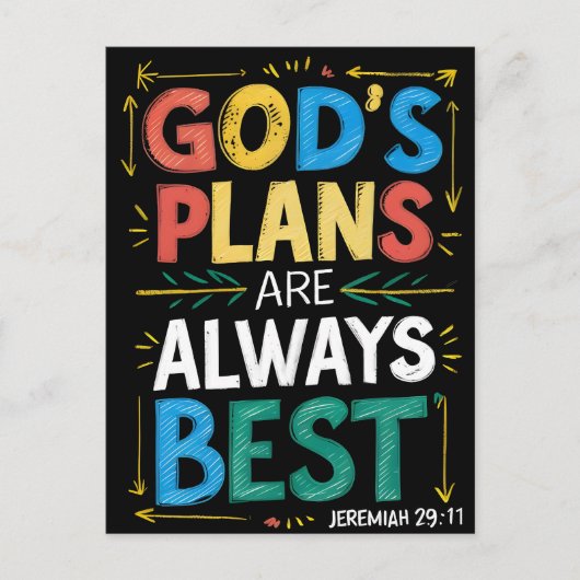 Goddelijke Design Gods plannen zijn altijd het bes Briefkaart (Voorkant)
