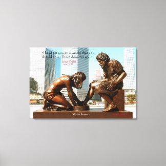 "Goddelijke Dienaar" Stadssculptuur Canvas Print