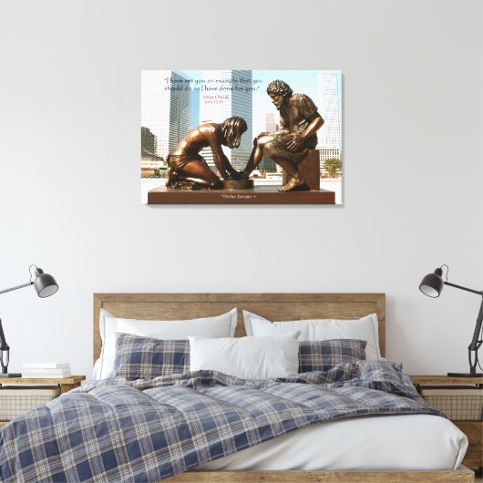 "Goddelijke Dienaar" Stadssculptuur Canvas Print (Insitu (Slaapkamer))