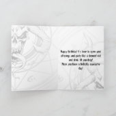 Goddelijke doodskop Witte Verjaardag Kaart (Binnen)