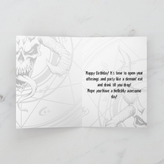 Goddelijke doodskop Witte Verjaardag Kaart (Binnen)