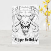 Goddelijke doodskop Witte Verjaardag Kaart (Gele Bloem)