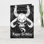Goddelijke doodskop Zwarte Verjaardag Kaart (Voorkant)
