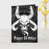 Goddelijke doodskop Zwarte Verjaardag Kaart (Gele Bloem)