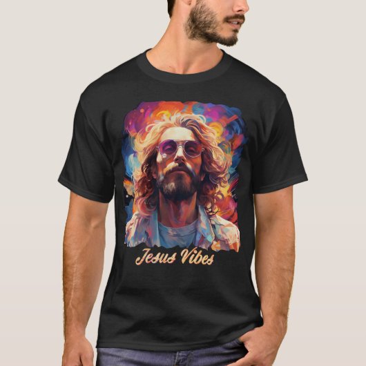 Goddelijke dualiteit: moderne hippie psychedelisch t-shirt (Voorkant)
