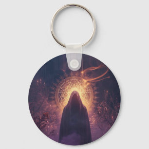 Goddelijke Duisternis – De Heilige Halloween Aanwe Sleutelhanger