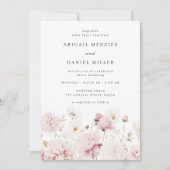 Goddelijke Elegante Blush & White Bloemen Huwelijk Kaart (Voorkant)