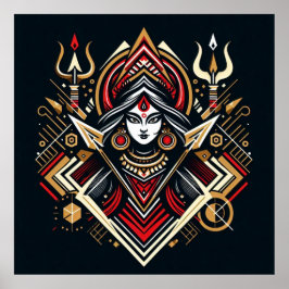 Goddelijke energie - Abstracte Durga | Fraoula Poster