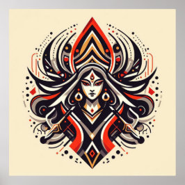Goddelijke energie - Abstracte Durga | Fraoula Poster