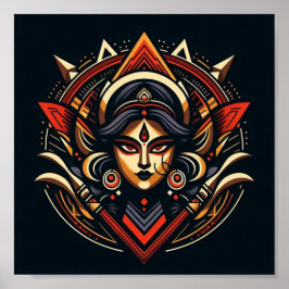 Goddelijke energie - Abstracte Durga Poster