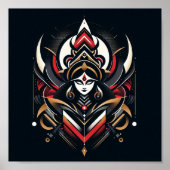 Goddelijke energie - Abstracte Durga Poster (Voorkant)