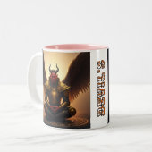 Goddelijke Gamer Balance: Devil Angel Cup Design Tweekleurige Koffiemok (Voorkant links)