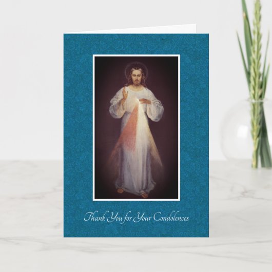 Goddelijke Genade Jesus Catholic Condolence Thank Bedankkaart (Voorkant)