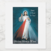 Goddelijke genade Jezus, ik vertrouw op jou! Wijn Etiket (Enkel label)
