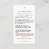 Goddelijke genade van Jesus Chaplet katholieke rel Plaatskaartje (Achterkant)