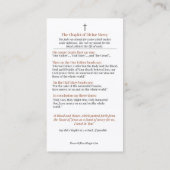 Goddelijke genade van Jesus Chaplet katholieke rel Visitekaartje (Achterkant)