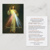 Goddelijke genade van Jesus Chaplet Prayer Religie Visitekaartje (Voorkant / Achterkant)