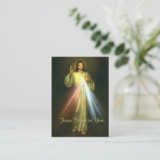 Goddelijke genade van Jesus Chaplet Prayer Religie Visitekaartje (Staand voorkant)