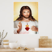 Goddelijke genade van Jezus Heilig Hart Poster (Keuken)