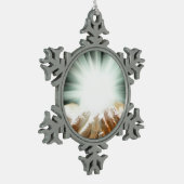 Goddelijke genezing God, vrede, liefde, reiki, ene Tin Sneeuwvlok Ornament (Links)