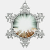 Goddelijke genezing God, vrede, liefde, reiki, ene Tin Sneeuwvlok Ornament (Voorkant)