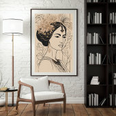 Goddelijke Godin Lijnkunst Poster