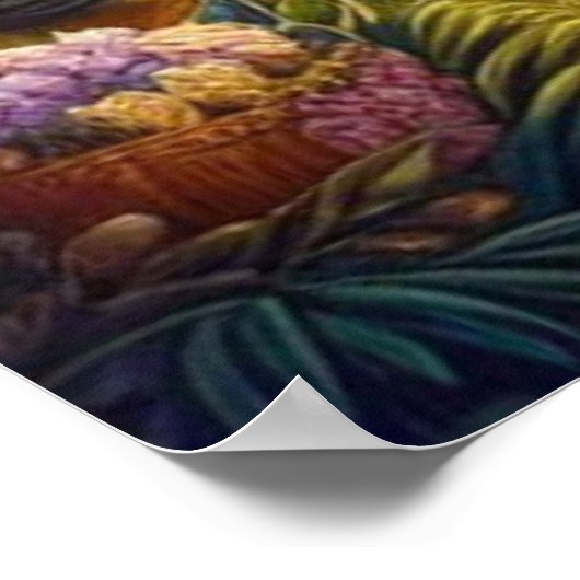 Goddelijke Gouden Fluit Krishna Art Poster (Hoek)