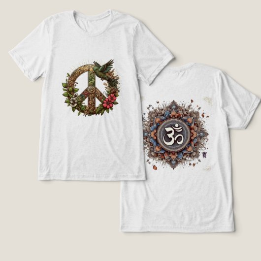 Goddelijke Harmonie: De ॐ Mandala Tri-Blend Shirt (Ontwerp Voorkant & Achterkant)