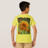 Goddelijke Harmonie: Heer Krishna & Bloeiende Gena T-shirt (Achterkant volledig)