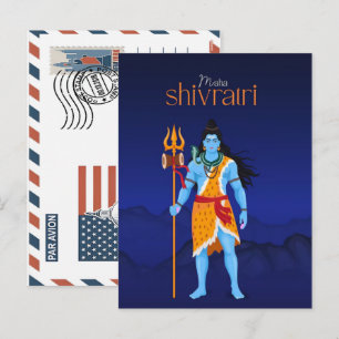 Goddelijke heer Shiva voor Maha Shivratri-festival Feestdagenkaart
