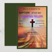 Goddelijke Horizon Abstract Kruis Doop Uitnodiging (Voorkant / Achterkant)