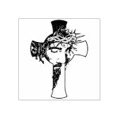 Goddelijke indrukken - Jezus en het Kruis Houtkuns Rubberstempel (Afrduk)