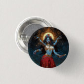 Goddelijke Kali Ronde Button 3,2 Cm (Voorkant /achterkant)