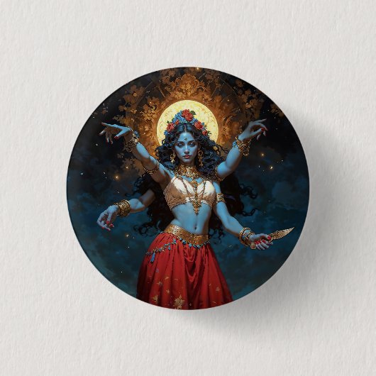 Goddelijke Kali Ronde Button 3,2 Cm (Voorkant)