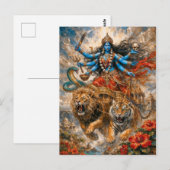 Goddelijke Kali-strijdwagen Briefkaart (Voorkant / Achterkant)