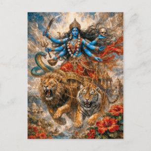 Goddelijke Kali-strijdwagen Briefkaart