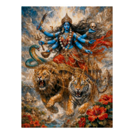 Goddelijke Kali-strijdwagen Perfect Poster