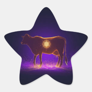 Goddelijke Koe Silhouet   Govardhan Puja Spirituee Ster Sticker