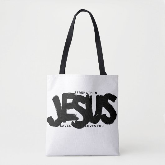 Goddelijke kracht: Canvas tas met Triple Jesus Ber (Voorkant)