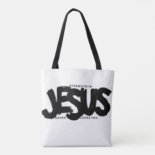 Goddelijke kracht: Canvas tas met Triple Jesus Ber (Achterkant)