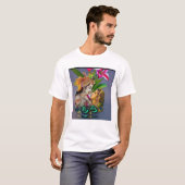Goddelijke Liefde - Radha Krishna Art T-shirt (Voorkant volledig)