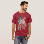 Goddelijke Liefde: Radha Krishna T-shirt (Voorkant volledig)
